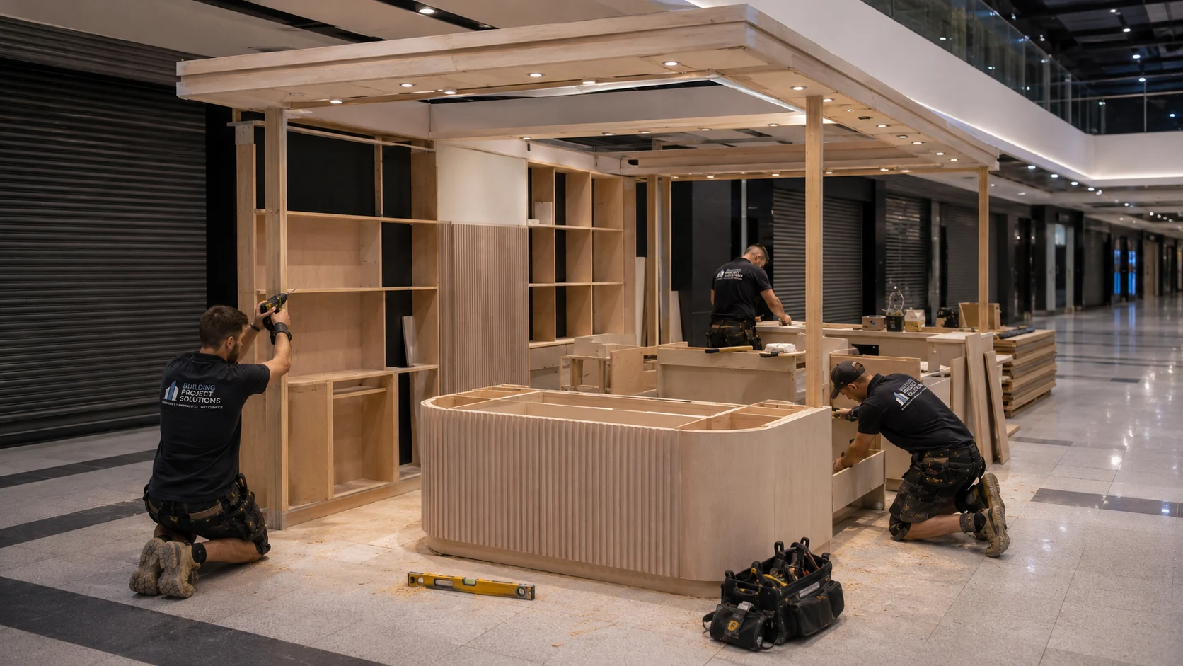 Pop up shop construction overnight inside Sydney shopping centre by Building Project Solutions